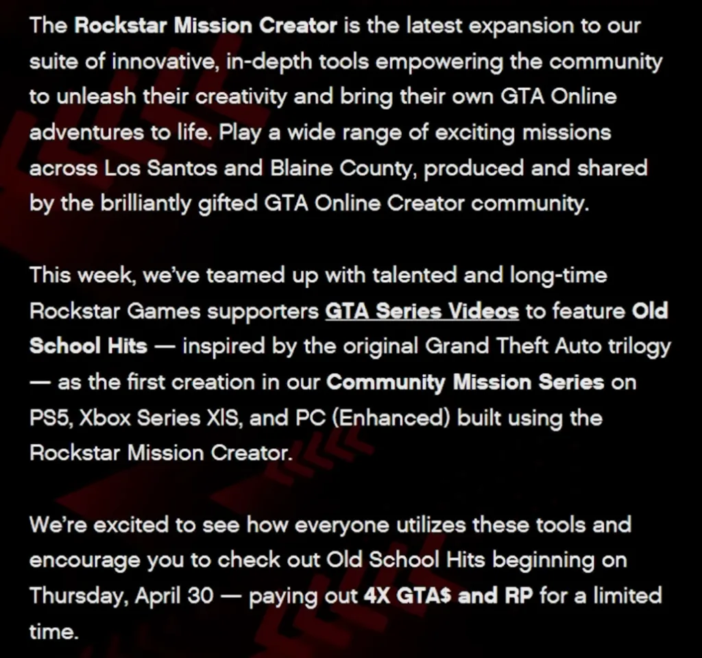 GTA VI Online Mission Creator